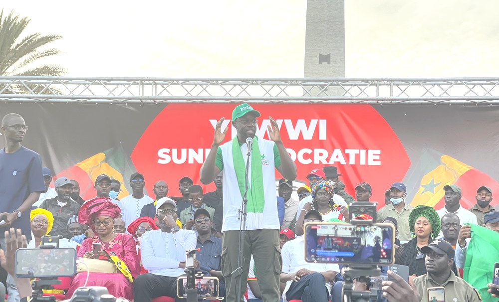 Manifestation à la Place de l’Obélisque : Ousmane Sonko invite la jeunesse à la mobilisation permanente